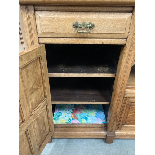 176 - Edwardian oak dresser base 98H 183W 63D