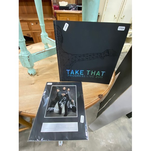 568 - Marks & Spencer Autograph 'Take That' display stand 180H with Take That framed photo and Progress Li... 