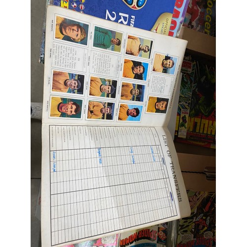 417 - Collection of sticker albums and memorabilia for football, super league, Star Wars etc,  including A... 