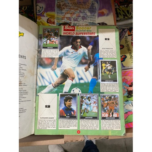 417 - Collection of sticker albums and memorabilia for football, super league, Star Wars etc,  including A... 