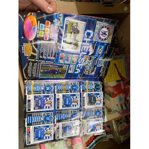 417 - Collection of sticker albums and memorabilia for football, super league, Star Wars etc,  including A... 