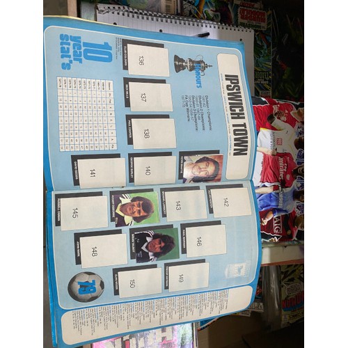 417 - Collection of sticker albums and memorabilia for football, super league, Star Wars etc,  including A... 