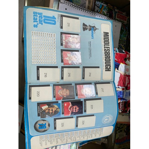 417 - Collection of sticker albums and memorabilia for football, super league, Star Wars etc,  including A... 