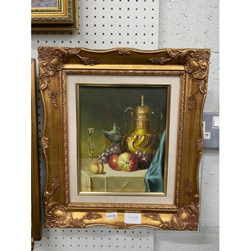 391 - 3 ornate gilt framed signed Victor Baird (1857-1924) poultry scene oils on boards, one measures 35x4... 