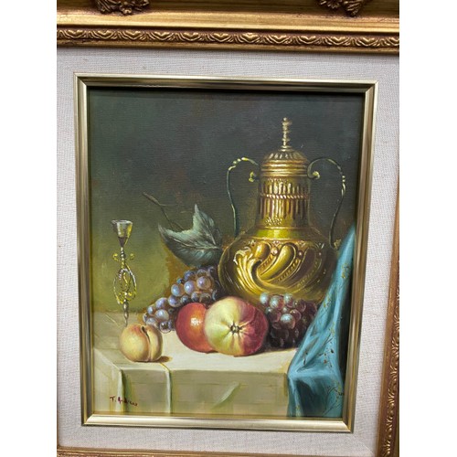 391 - 3 ornate gilt framed signed Victor Baird (1857-1924) poultry scene oils on boards, one measures 35x4... 