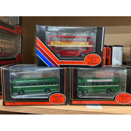 265 - 12 boxed 1:76 diecast Exclusive First Editions buses including Bristol MW Coach Royal Blue 16203, Da... 