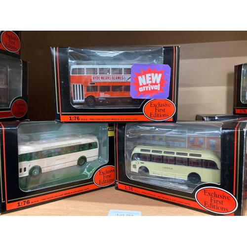 265 - 12 boxed 1:76 diecast Exclusive First Editions buses including Bristol MW Coach Royal Blue 16203, Da... 