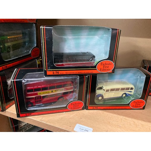 266 - 13 boxed 1:76 diecast Exclusive First Editions buses including AEC Regal Duple Halfcab East Yorkshir... 