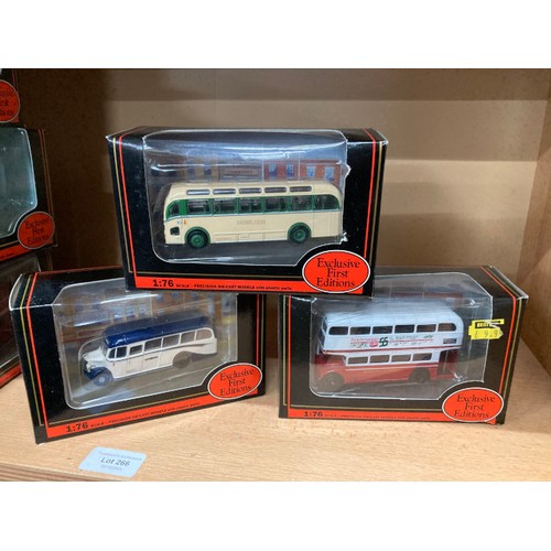 266 - 13 boxed 1:76 diecast Exclusive First Editions buses including AEC Regal Duple Halfcab East Yorkshir... 