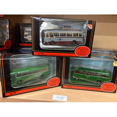 267 - 13 boxed 1:76 diecast Exclusive First Editions buses including Cavalier Coach East Yorkshire 12102, ... 