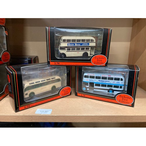 267 - 13 boxed 1:76 diecast Exclusive First Editions buses including Cavalier Coach East Yorkshire 12102, ... 