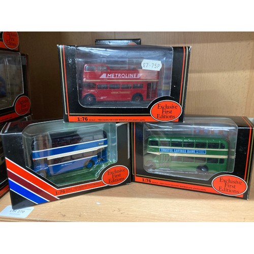 270 - 13 boxed 1:76 diecast Exclusive First Editions buses including Bristol VR III Wilts & Dorset 20421, ... 