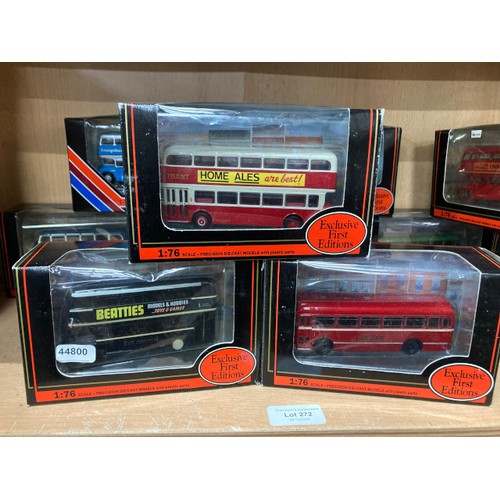 272 - 13 boxed 1:76 diecast Exclusive First Editions buses including Routemaster Overtime London Transport... 