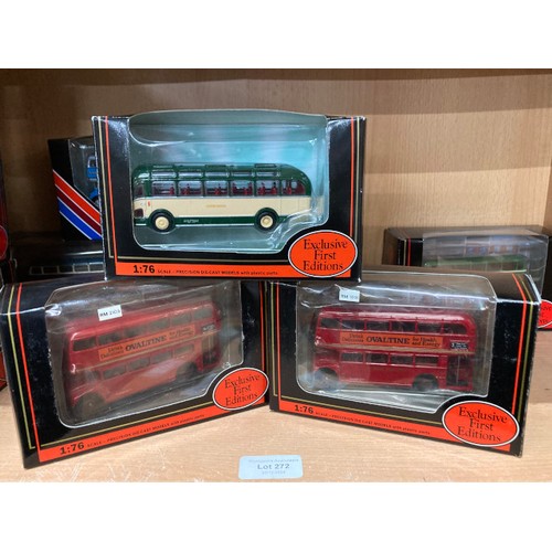 272 - 13 boxed 1:76 diecast Exclusive First Editions buses including Routemaster Overtime London Transport... 