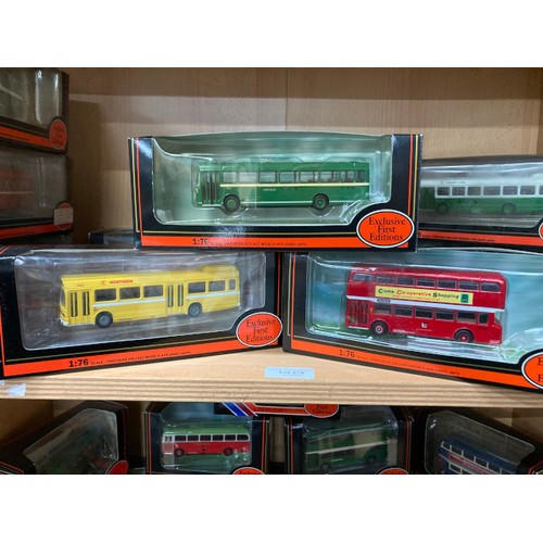 276 - 10 boxed 1:76 diecast Exclusive First Editions buses including Alexander Atlantean Newcastle 24501, ... 