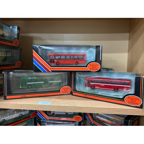 282 - 10 boxed 1:76 diecast Exclusive First Editions buses including Plaxton Pointer Dennis Dart 20610, Br... 