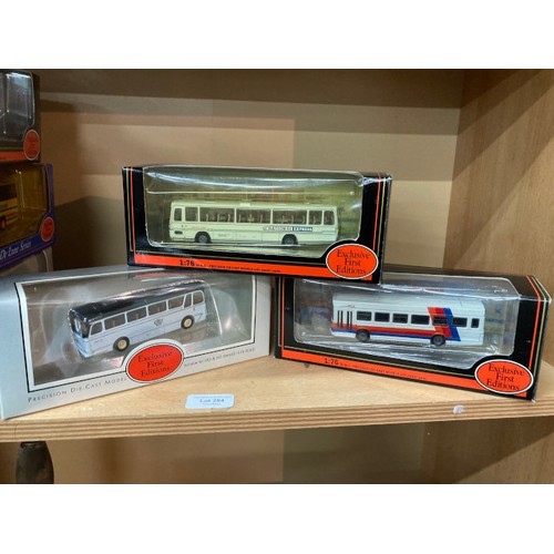 284 - 11 boxed 1:76 diecast Exclusive First Editions buses including Alexander Fleetline Bradford 23703, P... 