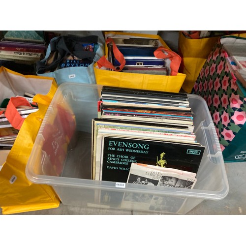 486 - 8 bags & 6 boxes of books & 1 crate of LP's inc. Angela Brazil, Warne's, A. Thirkell, Susan Hill, Su... 