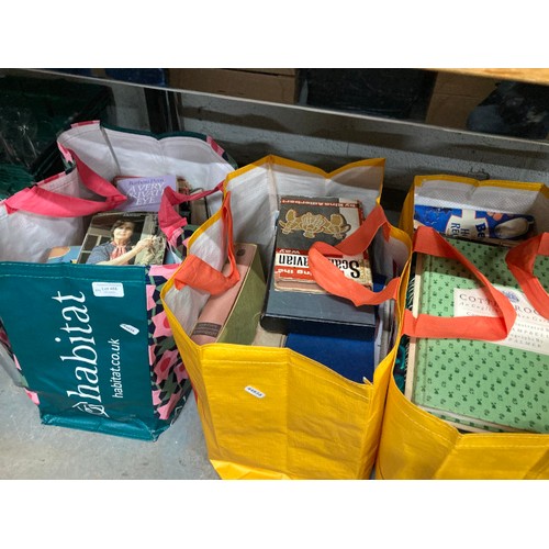 486 - 8 bags & 6 boxes of books & 1 crate of LP's inc. Angela Brazil, Warne's, A. Thirkell, Susan Hill, Su... 