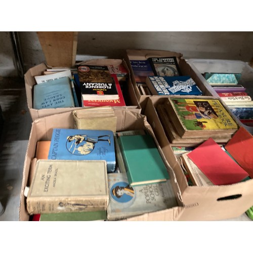 486 - 8 bags & 6 boxes of books & 1 crate of LP's inc. Angela Brazil, Warne's, A. Thirkell, Susan Hill, Su... 