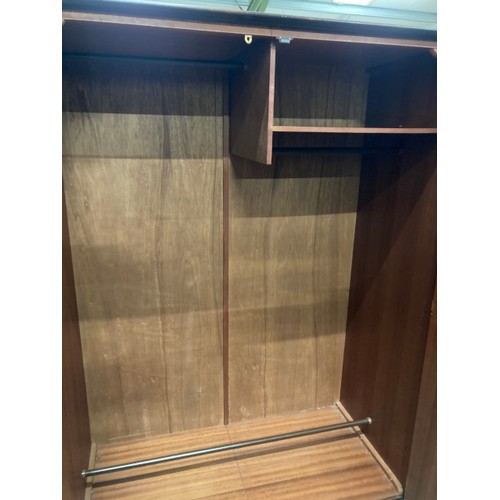 190 - Stag Minstrel mahogany 2 door wardrobe with hanging rail to the interior 177H 127W 61D, dressing tab... 