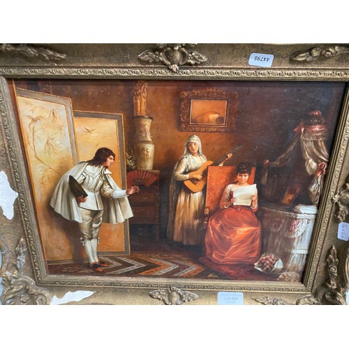 425 - Gilt framed oil painting on panel by Rene Maire Leon Devillario (French, 1874-1942) signed lower rig... 