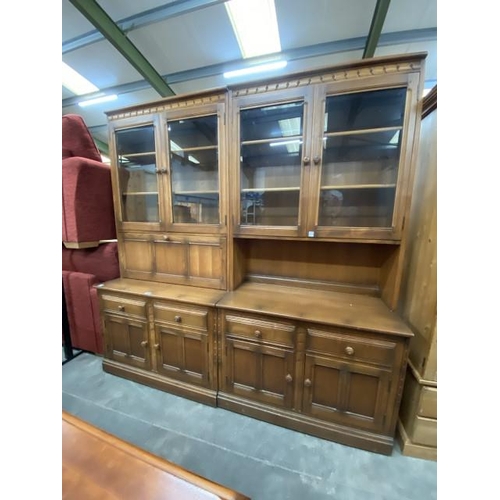 138 - Ercol Golden Dawn dresser (in 2 sections) 197H 98W 50D & 197H 98W 50D