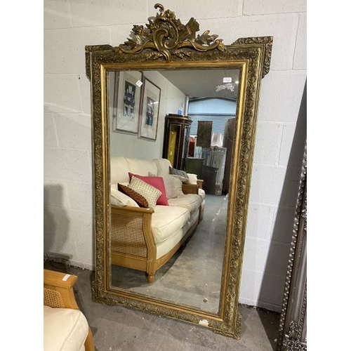 204 - Good quality carved gilt mirror 170 x 97cm