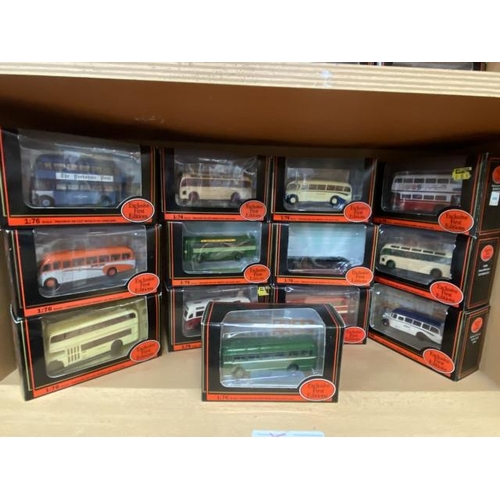 242 - 13 boxed 1:76 diecast Exclusive First Editions buses including AEC Regal Duple Halfcab East Yorkshir... 