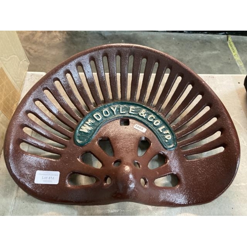 414 - Cast 'Doyle & Co Ltd' tractor seat