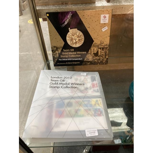 422 - London 2012 Team GB Gold Medal Winners stamp collection, The Official 2012 Compendium & album of Lon... 