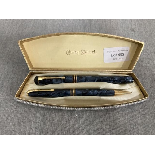 492 - Boxed Conway Stewart 388 fountain pen & pencil set