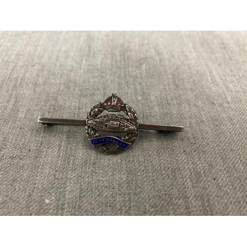 495 - Silver WWI British Royal Tank Regiment brooch