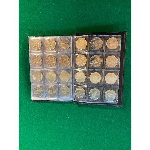 323 - 3 albums of circulated 2011 Olympic 50p's (284)