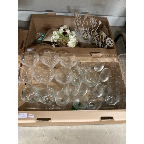 474 - 12 boxes of assorted collectables including decorative plates, vases, cut glass bowls, coffee cans a... 