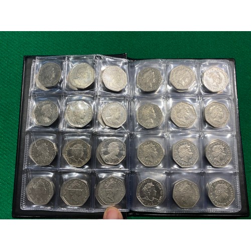 282 - Album of various Isle of Man and Guernsey circulated 50p's including Isle of Man Motorbike Race 1997... 