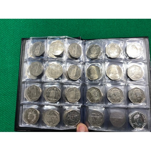 282 - Album of various Isle of Man and Guernsey circulated 50p's including Isle of Man Motorbike Race 1997... 