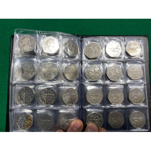 282 - Album of various Isle of Man and Guernsey circulated 50p's including Isle of Man Motorbike Race 1997... 