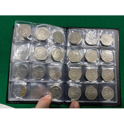 282 - Album of various Isle of Man and Guernsey circulated 50p's including Isle of Man Motorbike Race 1997... 