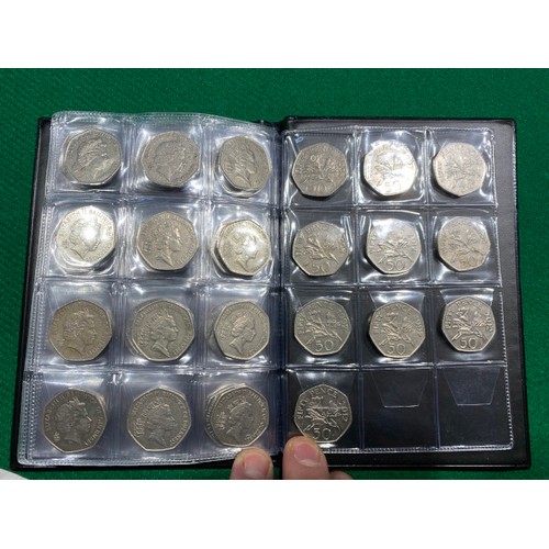 282 - Album of various Isle of Man and Guernsey circulated 50p's including Isle of Man Motorbike Race 1997... 