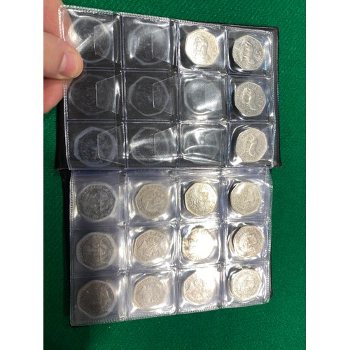 284 - Album of various Falkland Islands, Jersey, Isle of Man and Gibraltar 50p's and £2 coins including Fa... 