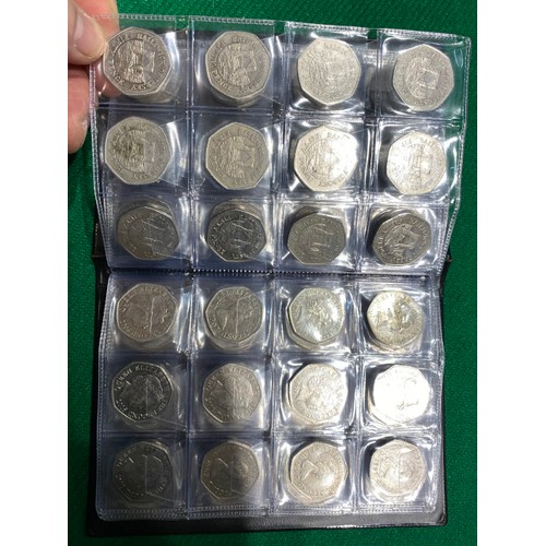 284 - Album of various Falkland Islands, Jersey, Isle of Man and Gibraltar 50p's and £2 coins including Fa... 