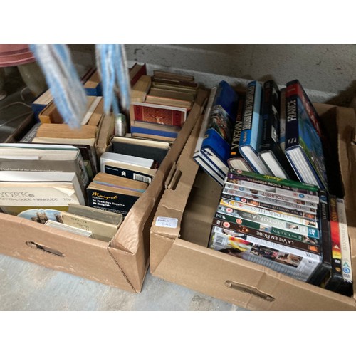 382 - 7 boxes of books and DVD's