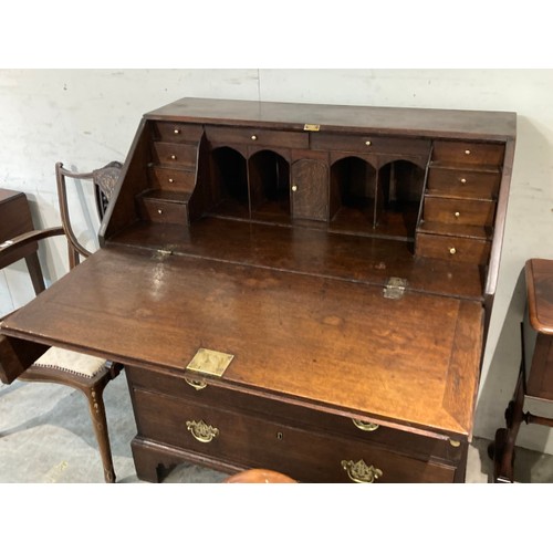 132 - George lll oak bureau (circa 1790) 110H 94W 52D