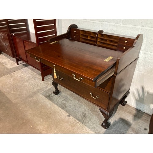 106 - Circa 1900 mahogany Bradford desk by Christopher Pratt's 93H 86W 52D