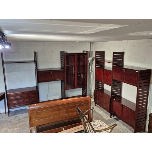 109 - 2 mahogany Ladderax style shelving units in 5 sections (please note that they can be configured) 200... 