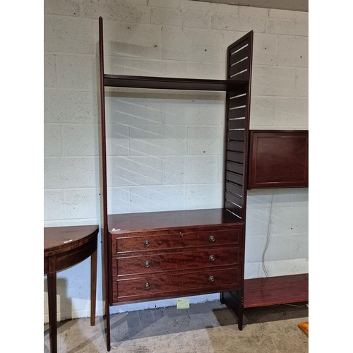 109 - 2 mahogany Ladderax style shelving units in 5 sections (please note that they can be configured) 200... 