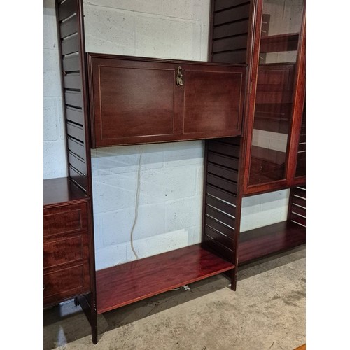 109 - 2 mahogany Ladderax style shelving units in 5 sections (please note that they can be configured) 200... 