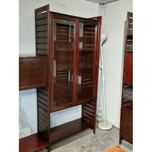 109 - 2 mahogany Ladderax style shelving units in 5 sections (please note that they can be configured) 200... 