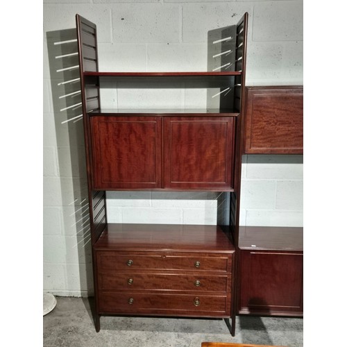 109 - 2 mahogany Ladderax style shelving units in 5 sections (please note that they can be configured) 200... 